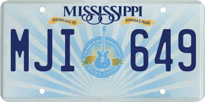 MS license plate MJI649
