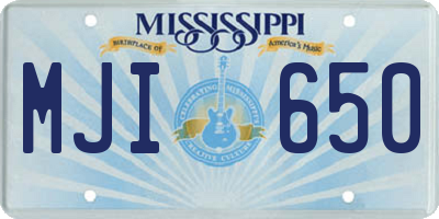 MS license plate MJI650