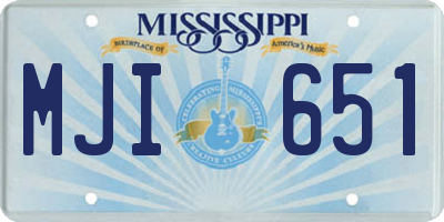 MS license plate MJI651