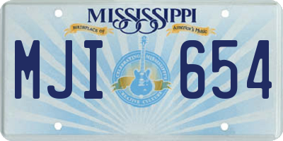 MS license plate MJI654