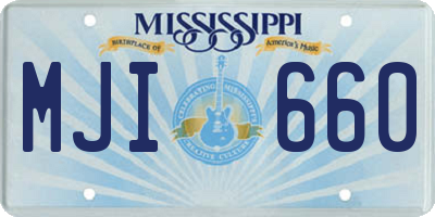MS license plate MJI660