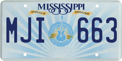 MS license plate MJI663