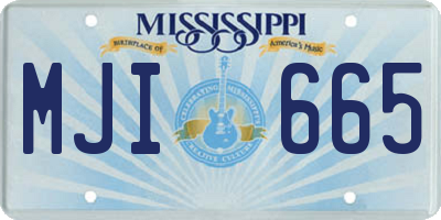 MS license plate MJI665