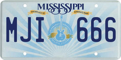 MS license plate MJI666