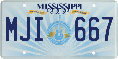MS license plate MJI667