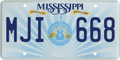 MS license plate MJI668