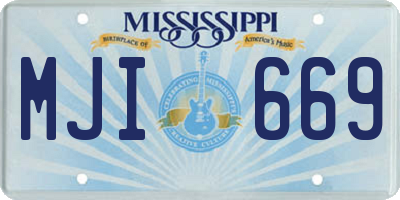 MS license plate MJI669