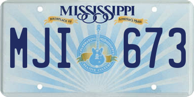MS license plate MJI673