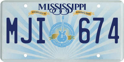 MS license plate MJI674