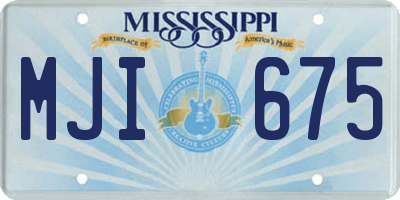 MS license plate MJI675
