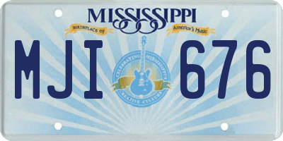 MS license plate MJI676