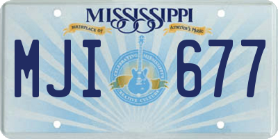 MS license plate MJI677