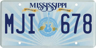 MS license plate MJI678
