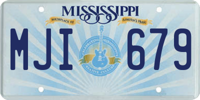 MS license plate MJI679