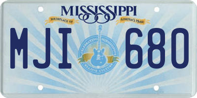 MS license plate MJI680