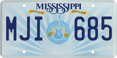 MS license plate MJI685