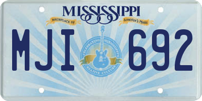 MS license plate MJI692