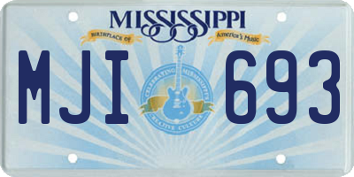 MS license plate MJI693