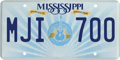 MS license plate MJI700