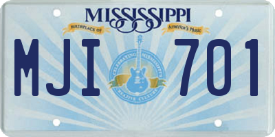 MS license plate MJI701