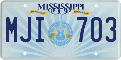 MS license plate MJI703