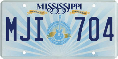 MS license plate MJI704