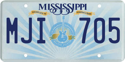 MS license plate MJI705
