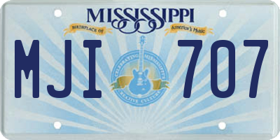 MS license plate MJI707