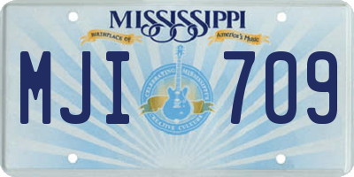 MS license plate MJI709