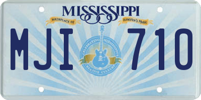 MS license plate MJI710