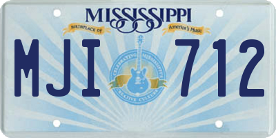 MS license plate MJI712