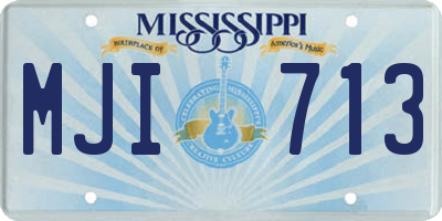 MS license plate MJI713