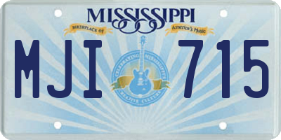 MS license plate MJI715