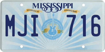 MS license plate MJI716