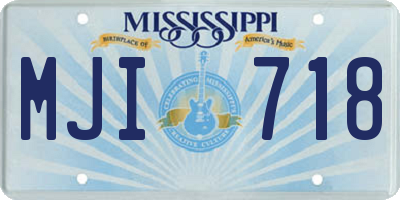 MS license plate MJI718