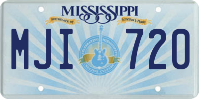 MS license plate MJI720