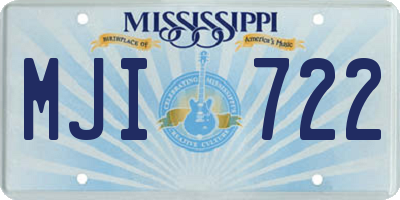 MS license plate MJI722