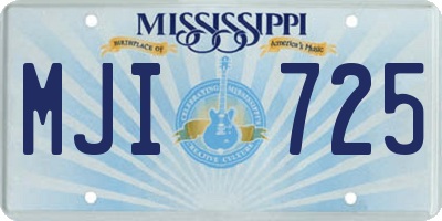 MS license plate MJI725
