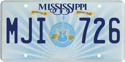 MS license plate MJI726