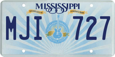 MS license plate MJI727