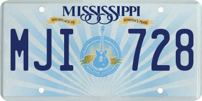 MS license plate MJI728