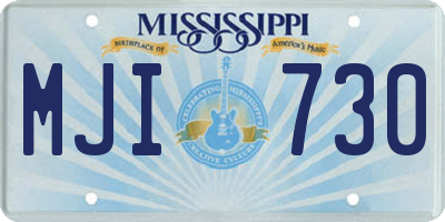 MS license plate MJI730