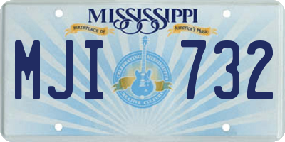 MS license plate MJI732