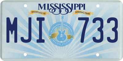 MS license plate MJI733