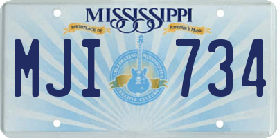 MS license plate MJI734