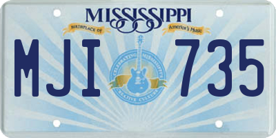 MS license plate MJI735