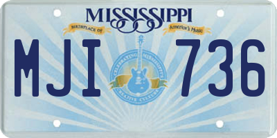 MS license plate MJI736