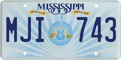 MS license plate MJI743
