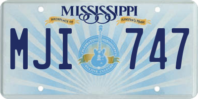 MS license plate MJI747