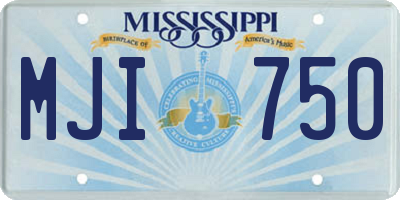 MS license plate MJI750